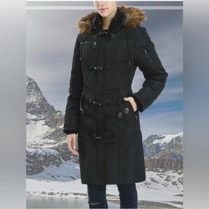 BGSD Women Waterproof Quilted Down Toggle Coat Size Large